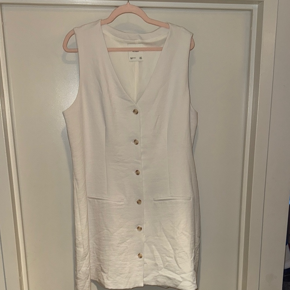 Abercrombie & Fitch Cream Button-Down Dress